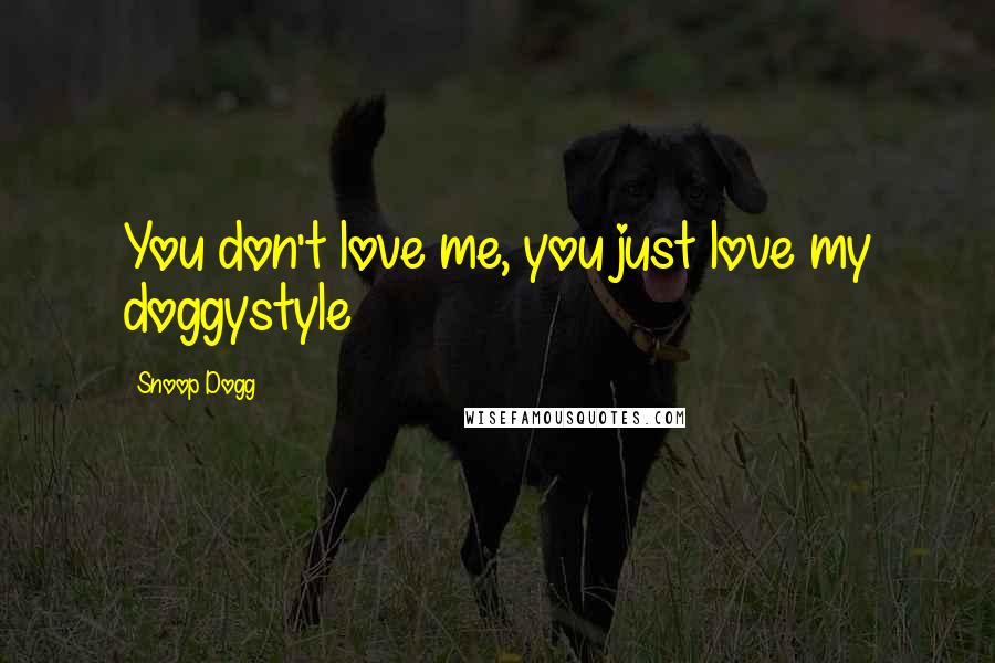 Snoop Dogg Quotes: You don't love me, you just love my doggystyle