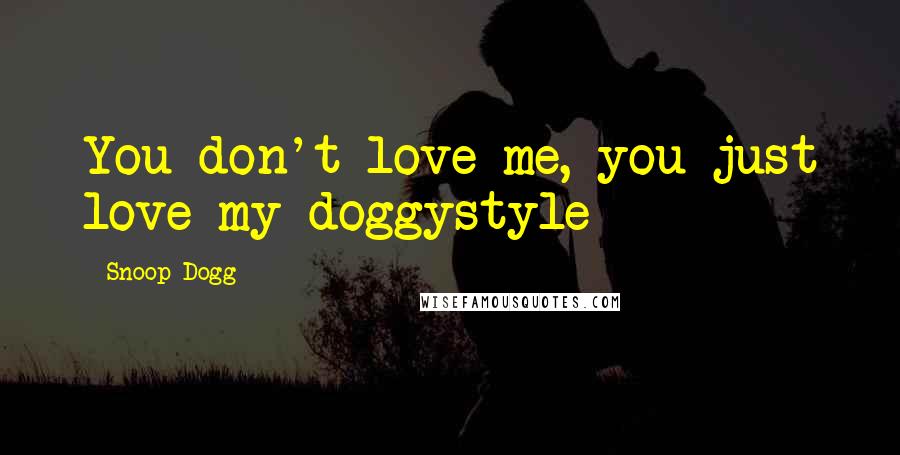 Snoop Dogg Quotes: You don't love me, you just love my doggystyle