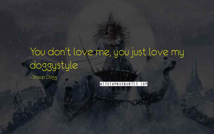 Snoop Dogg Quotes: You don't love me, you just love my doggystyle