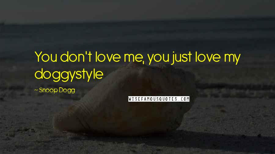 Snoop Dogg Quotes: You don't love me, you just love my doggystyle