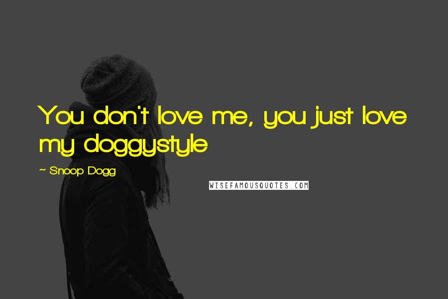Snoop Dogg Quotes: You don't love me, you just love my doggystyle