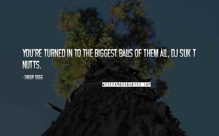 Snoop Dogg Quotes: You're turned in to the biggest balls of them all, DJ Suk T Nutts.