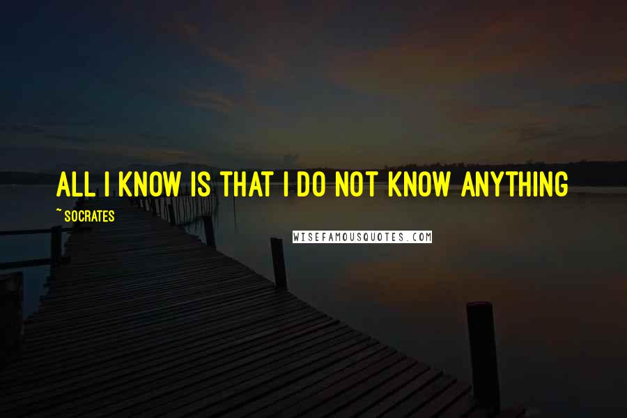 Socrates Quotes: All I know is that I do not know anything