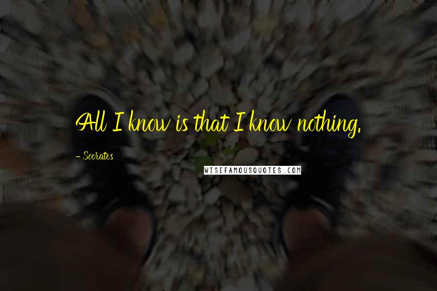 Socrates Quotes: All I know is that I know nothing.