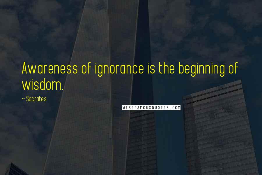 Socrates Quotes: Awareness of ignorance is the beginning of wisdom.