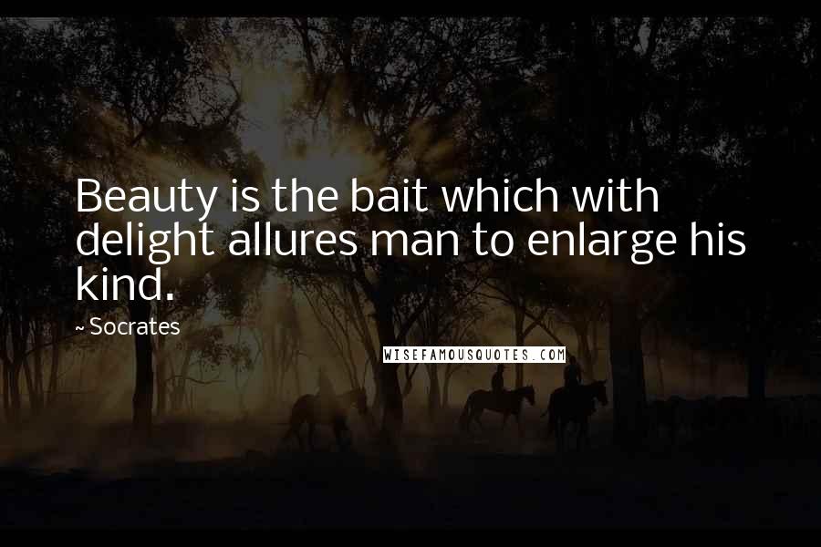 Socrates Quotes: Beauty is the bait which with delight allures man to enlarge his kind.