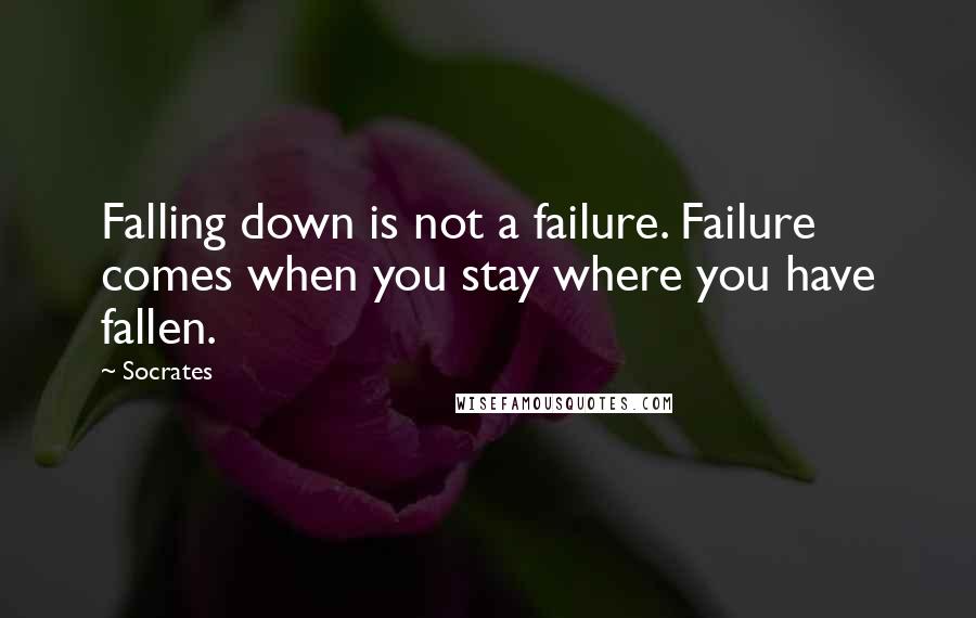 Socrates Quotes: Falling down is not a failure. Failure comes when you stay where you have fallen.