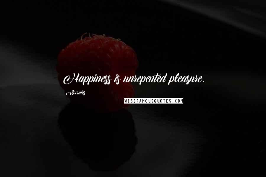Socrates Quotes: Happiness is unrepented pleasure.