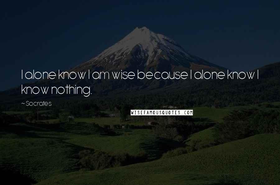 Socrates Quotes: I alone know I am wise because I alone know I know nothing.