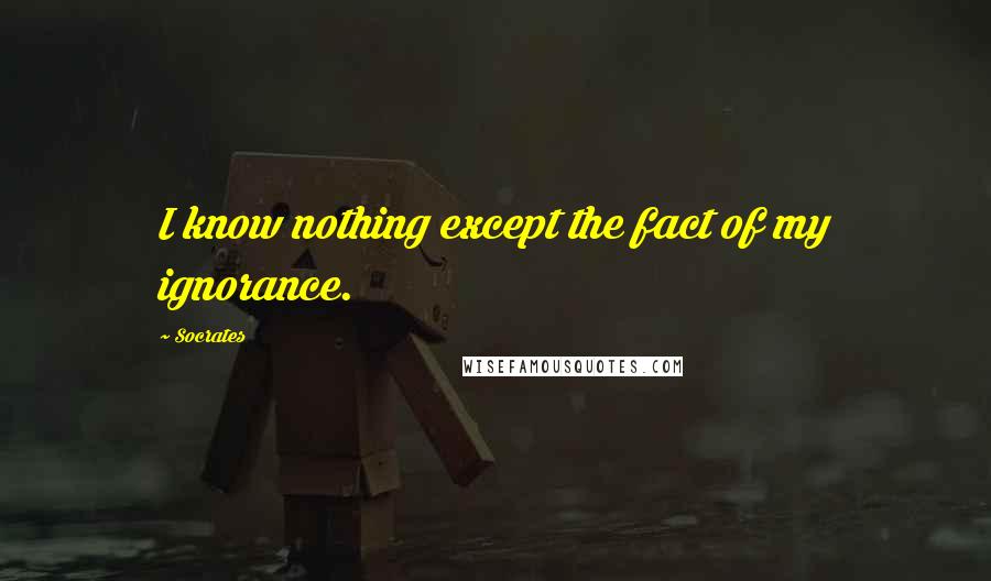 Socrates Quotes: I know nothing except the fact of my ignorance.