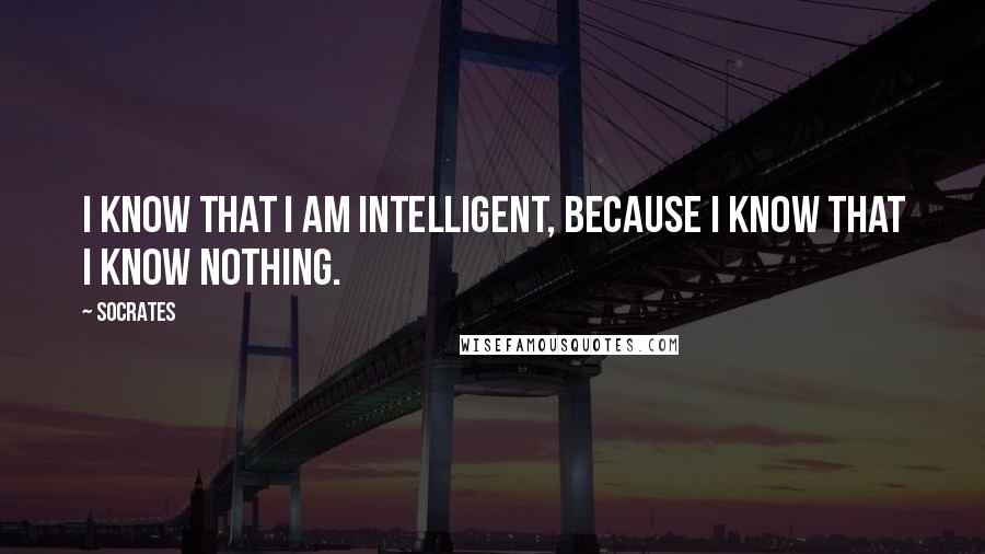 Socrates Quotes: I know that I am intelligent, because I know that I know nothing.