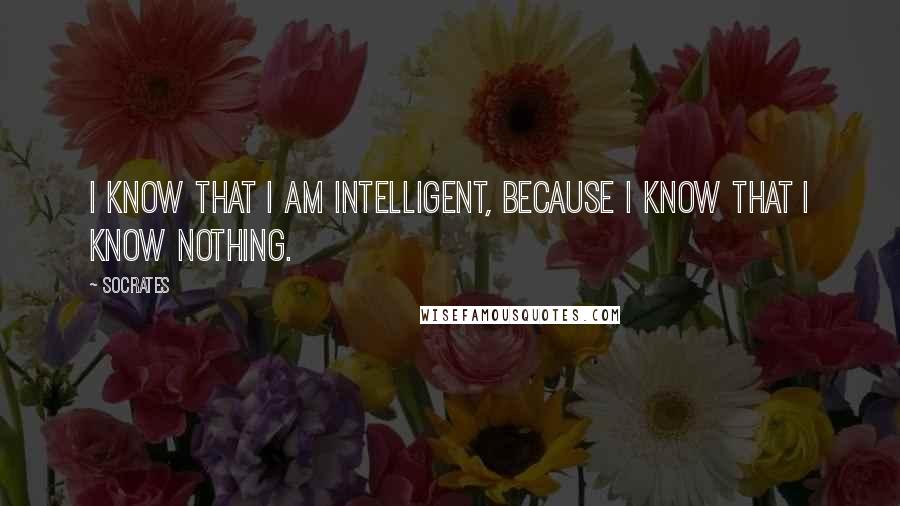 Socrates Quotes: I know that I am intelligent, because I know that I know nothing.