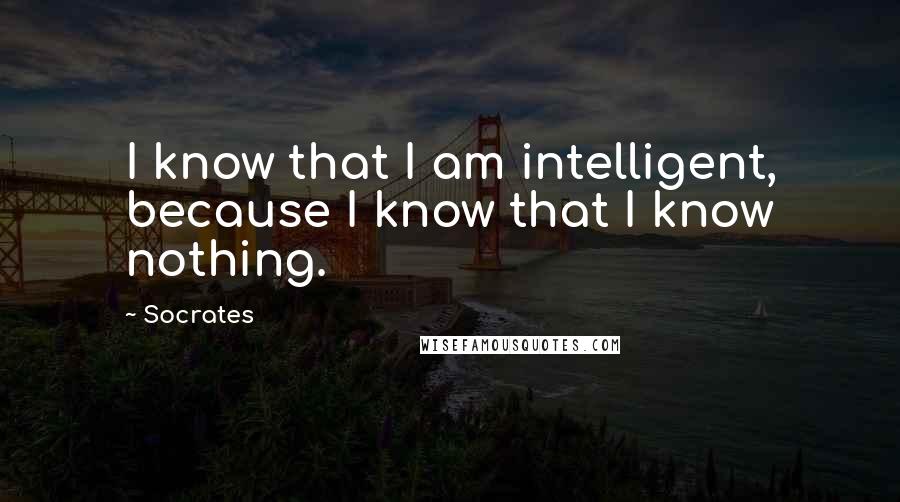 Socrates Quotes: I know that I am intelligent, because I know that I know nothing.