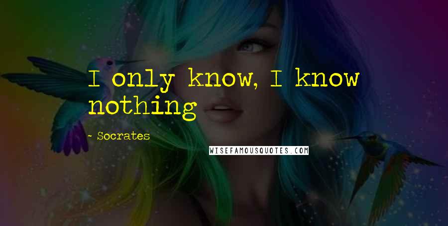 Socrates Quotes: I only know, I know nothing