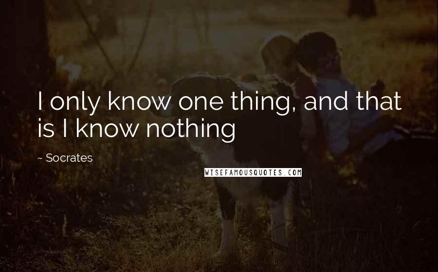 Socrates Quotes: I only know one thing, and that is I know nothing
