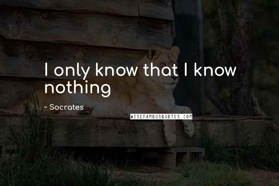 Socrates Quotes: I only know that I know nothing