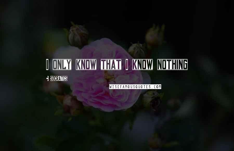 Socrates Quotes: I only know that I know nothing