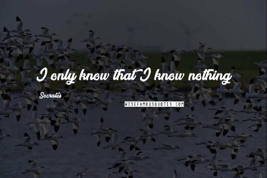 Socrates Quotes: I only know that I know nothing