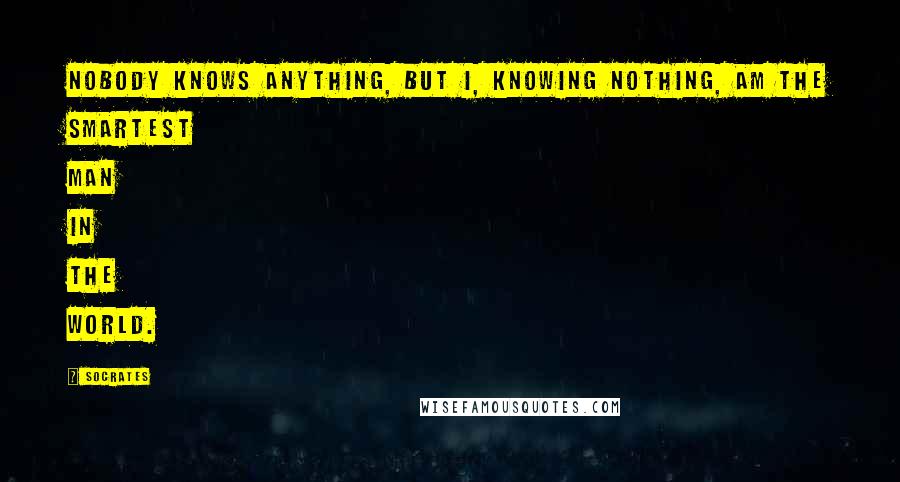 Socrates Quotes: Nobody knows anything, but I, knowing nothing, am the smartest man in the world.