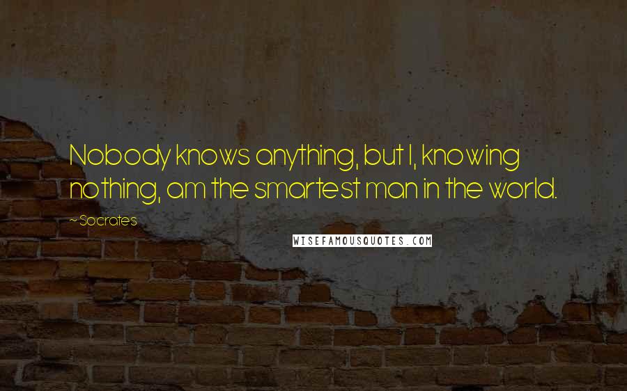Socrates Quotes: Nobody knows anything, but I, knowing nothing, am the smartest man in the world.