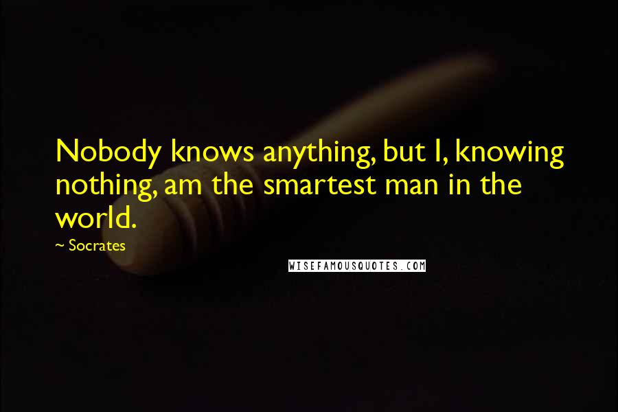 Socrates Quotes: Nobody knows anything, but I, knowing nothing, am the smartest man in the world.