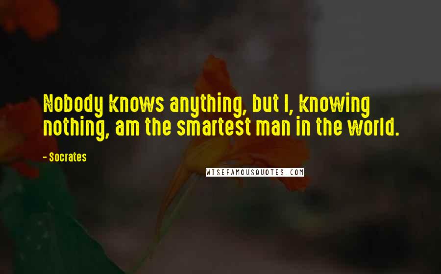 Socrates Quotes: Nobody knows anything, but I, knowing nothing, am the smartest man in the world.