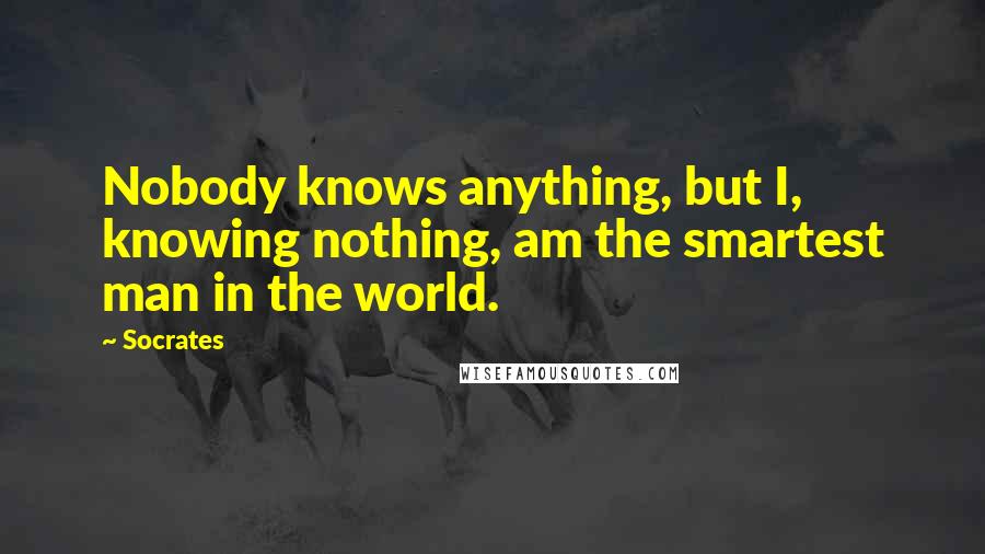 Socrates Quotes: Nobody knows anything, but I, knowing nothing, am the smartest man in the world.