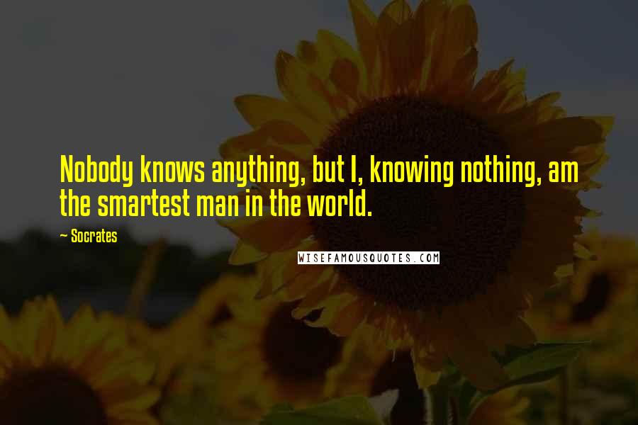 Socrates Quotes: Nobody knows anything, but I, knowing nothing, am the smartest man in the world.