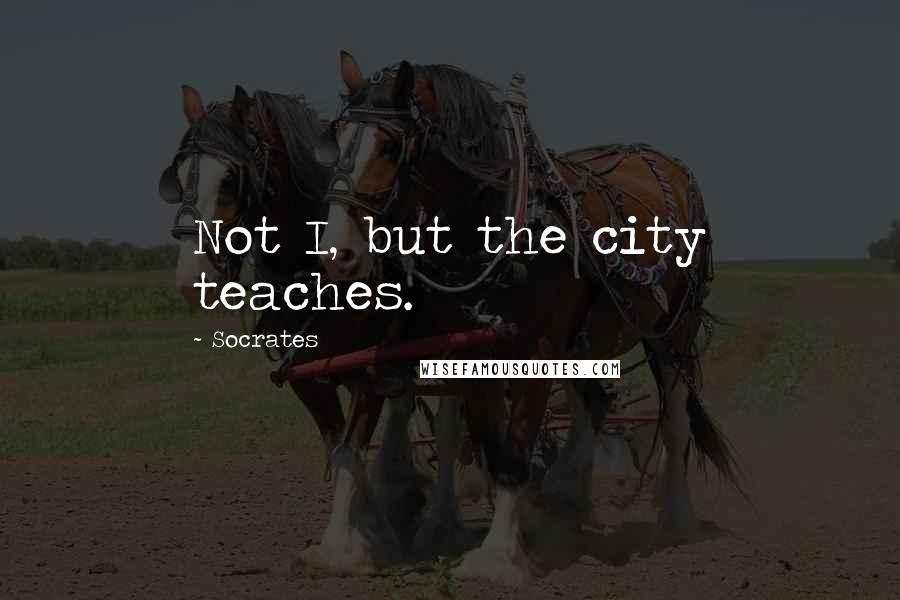 Socrates Quotes: Not I, but the city teaches.