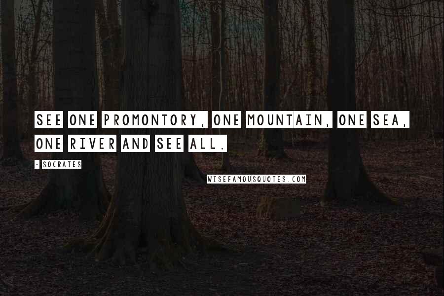 Socrates Quotes: See one promontory, one mountain, one sea, one river and see all.