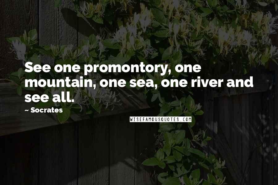 Socrates Quotes: See one promontory, one mountain, one sea, one river and see all.