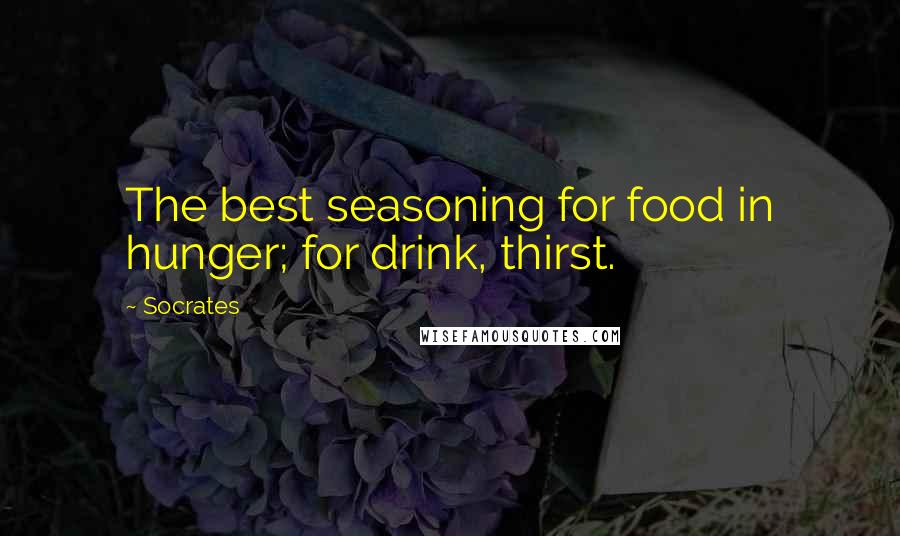 Socrates Quotes: The best seasoning for food in hunger; for drink, thirst.