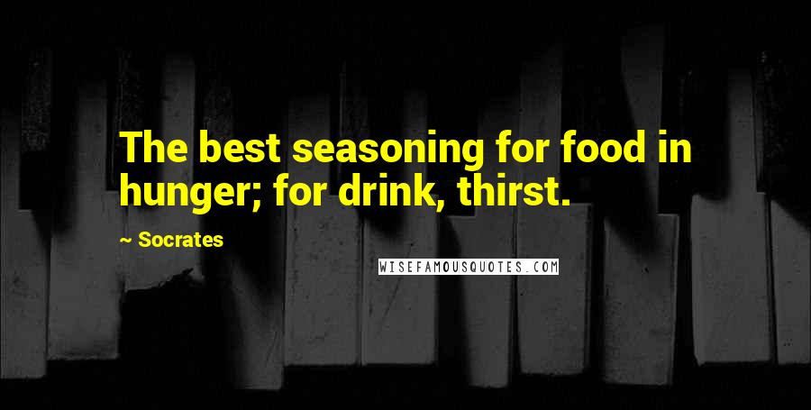 Socrates Quotes: The best seasoning for food in hunger; for drink, thirst.