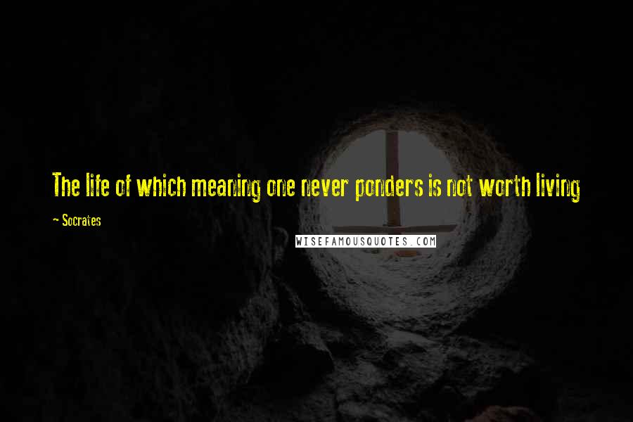 Socrates Quotes: The life of which meaning one never ponders is not worth living