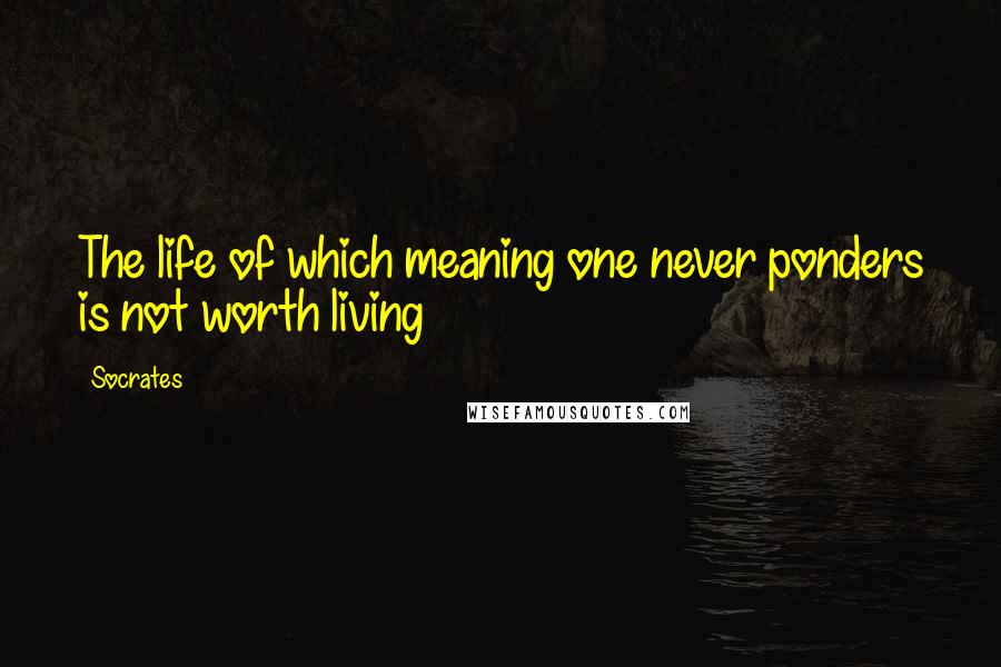 Socrates Quotes: The life of which meaning one never ponders is not worth living