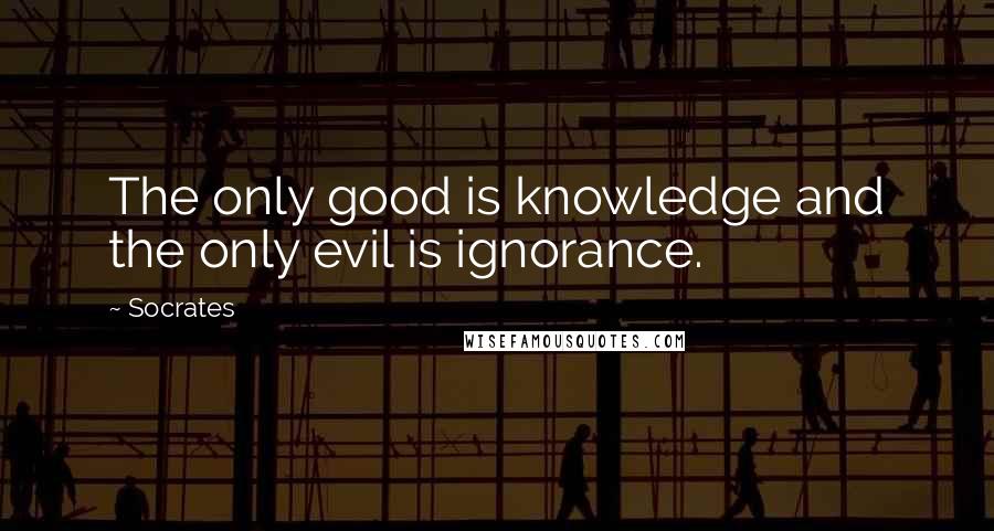 Socrates Quotes: The only good is knowledge and the only evil is ignorance.