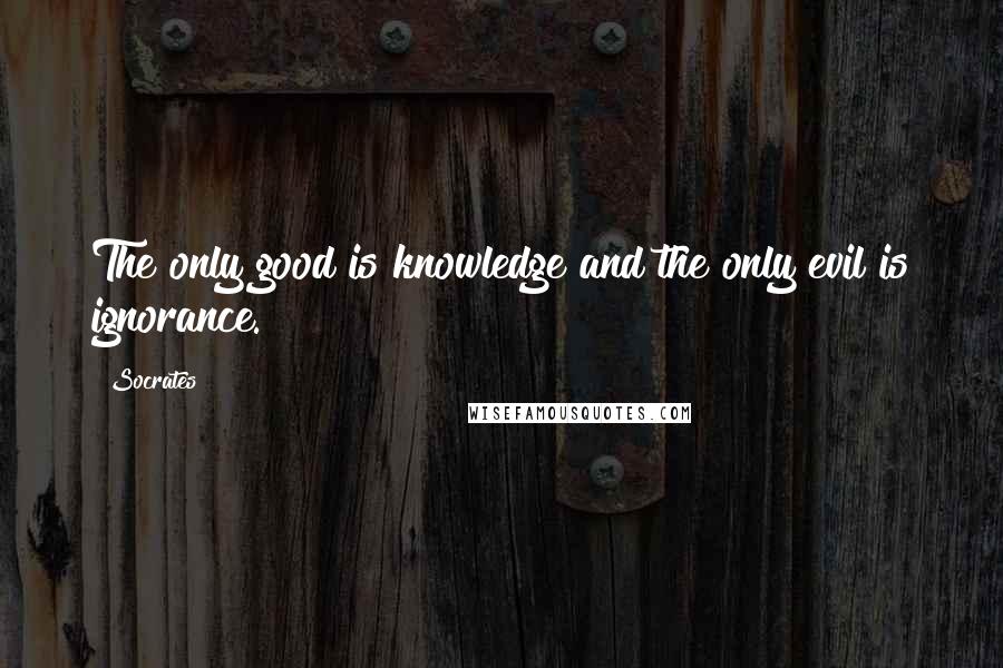 Socrates Quotes: The only good is knowledge and the only evil is ignorance.