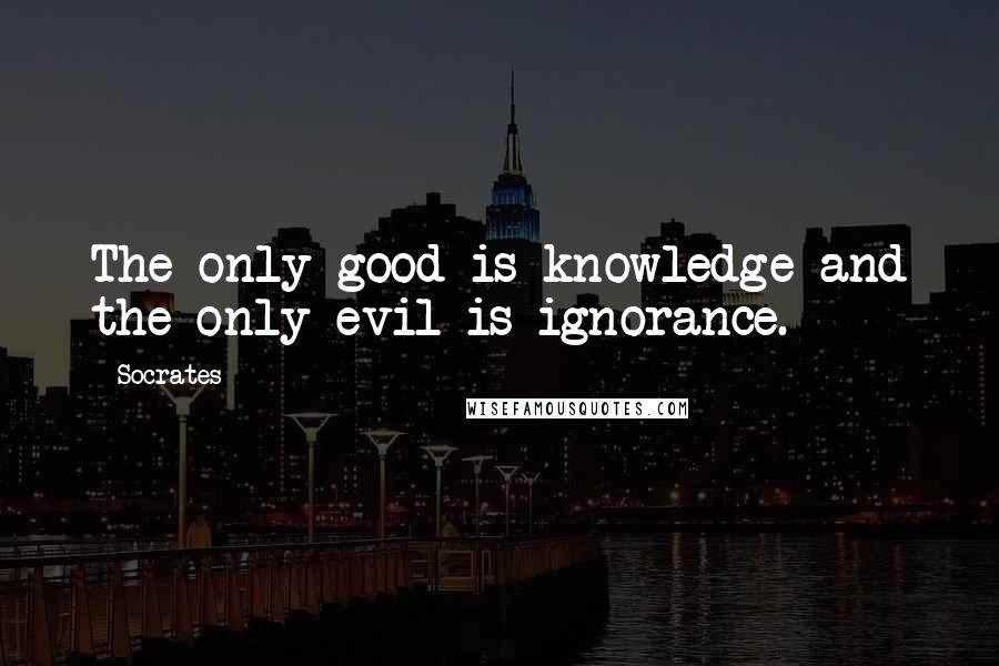 Socrates Quotes: The only good is knowledge and the only evil is ignorance.