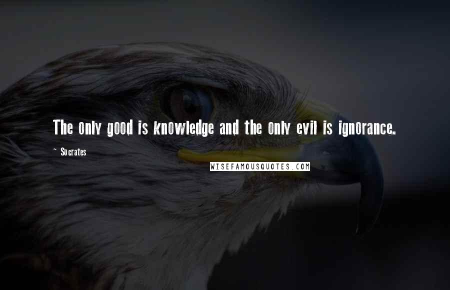 Socrates Quotes: The only good is knowledge and the only evil is ignorance.