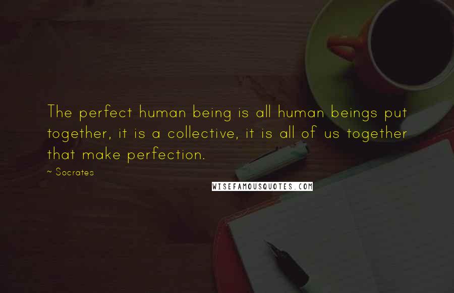 Socrates Quotes: The perfect human being is all human beings put together, it is a collective, it is all of us together that make perfection.