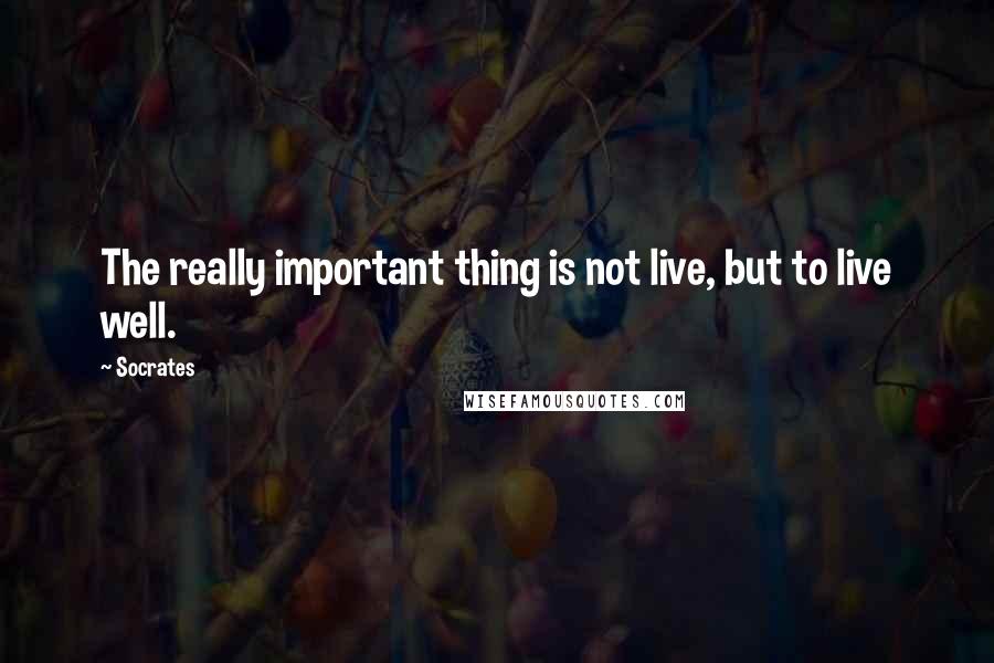 Socrates Quotes: The really important thing is not live, but to live well.