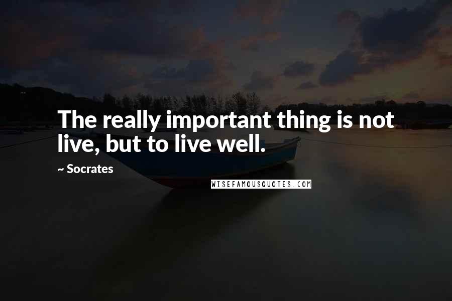 Socrates Quotes: The really important thing is not live, but to live well.
