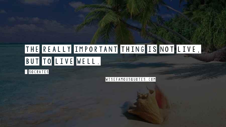 Socrates Quotes: The really important thing is not live, but to live well.