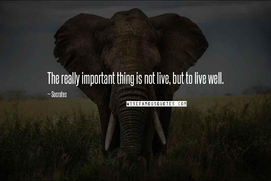 Socrates Quotes: The really important thing is not live, but to live well.