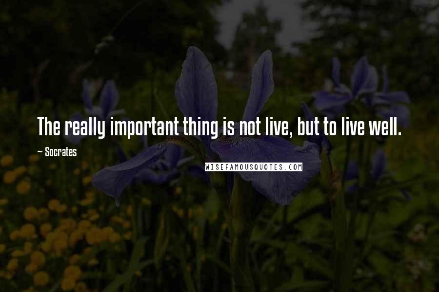 Socrates Quotes: The really important thing is not live, but to live well.