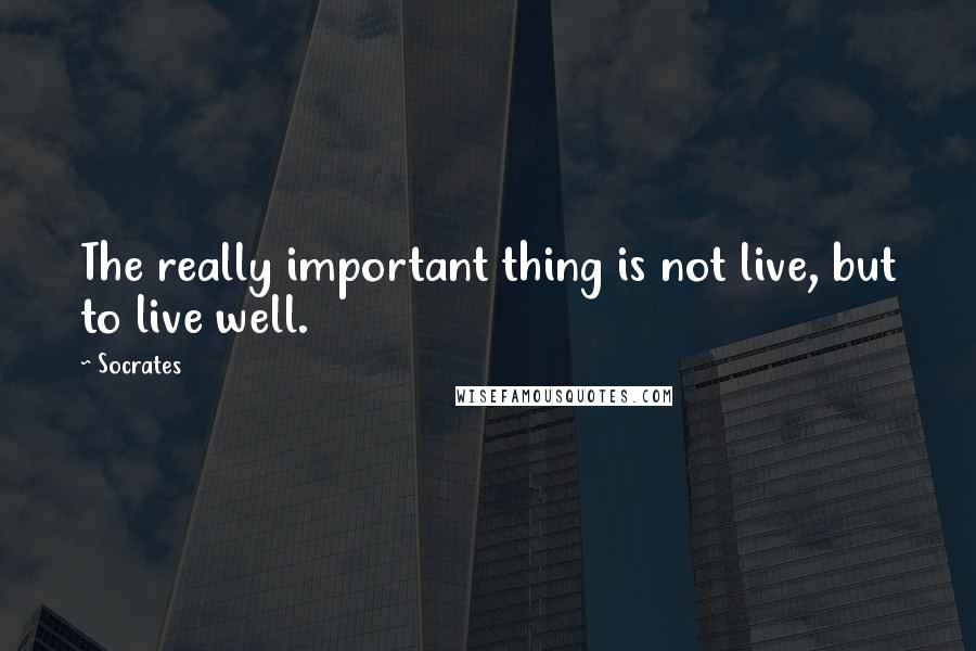 Socrates Quotes: The really important thing is not live, but to live well.