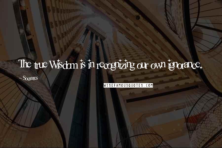 Socrates Quotes: The true Wisdom is in recognizing our own ignorance.