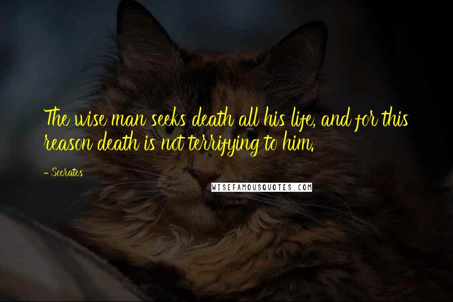 Socrates Quotes: The wise man seeks death all his life, and for this reason death is not terrifying to him.