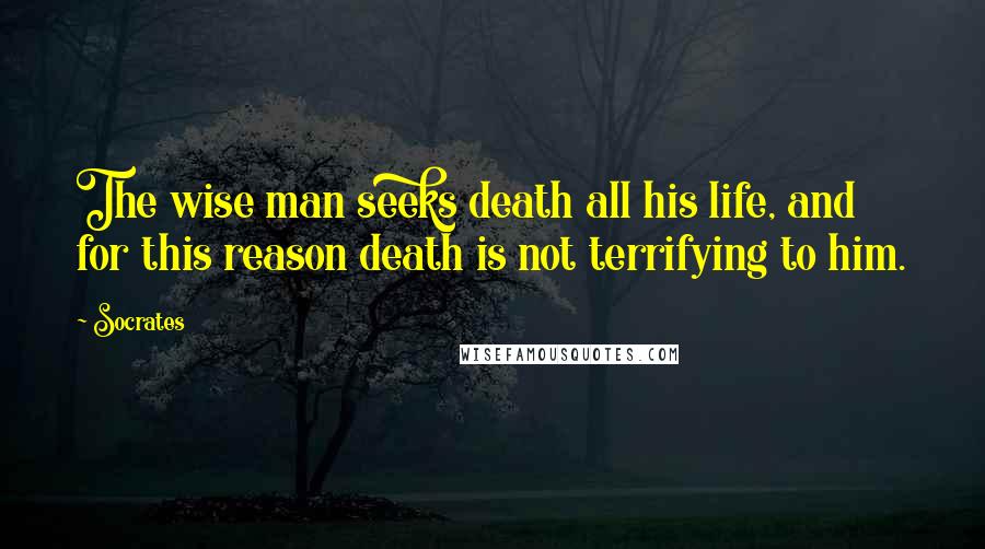 Socrates Quotes: The wise man seeks death all his life, and for this reason death is not terrifying to him.