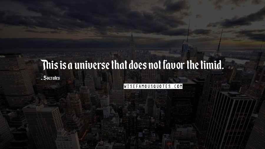 Socrates Quotes: This is a universe that does not favor the timid.